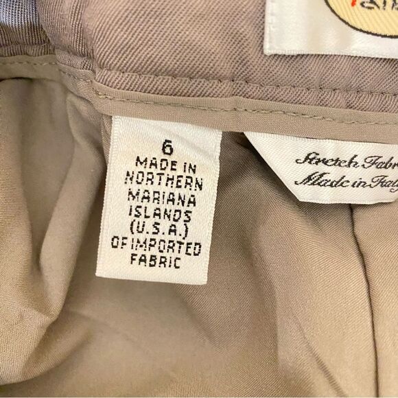 Talbots Tan Wool Blend Trousers Fully Lined Womens Size 6 Flat Front Dress Pants - Picture 5 of 7